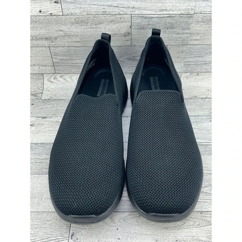 Skechers Go Walk Joy Stretch Fit Black Slip On Shoes 124187W Womens Sz 9.5 Wide